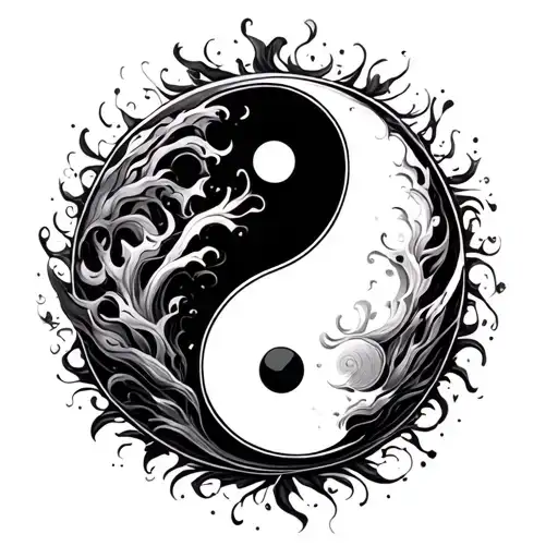 Yin meat yang symbol tattoo design idea