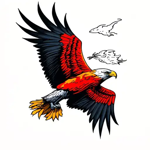 red kite flying away tattoo design idea