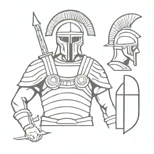 roman centurion tattoo design idea
