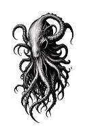 cosmic horror Cthulhu emerging tattoo design idea