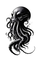 cosmic horror Cthulhu emerging tattoo design idea
