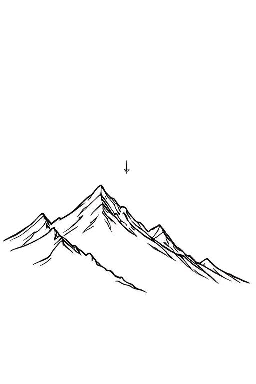 mountain ridge fine line tattoo tattoo design idea