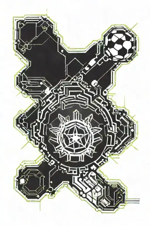 Soccer ball transforming tattoo design idea