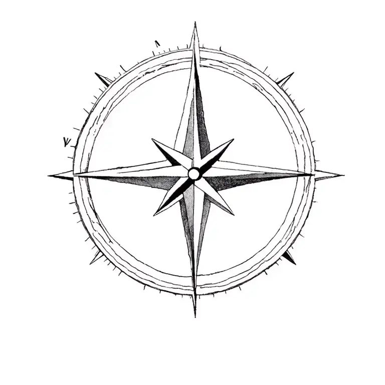 compass rose tattoo design idea