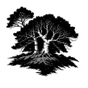 alder tree & birch tree intertwined tattoo design idea