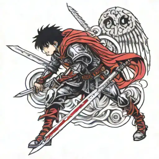 berserk anime and guts tattoo design idea