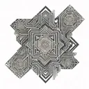 Computer chip morphing tattoo design idea