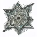 Computer chip morphing tattoo design idea