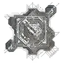 Computer chip morphing tattoo design idea