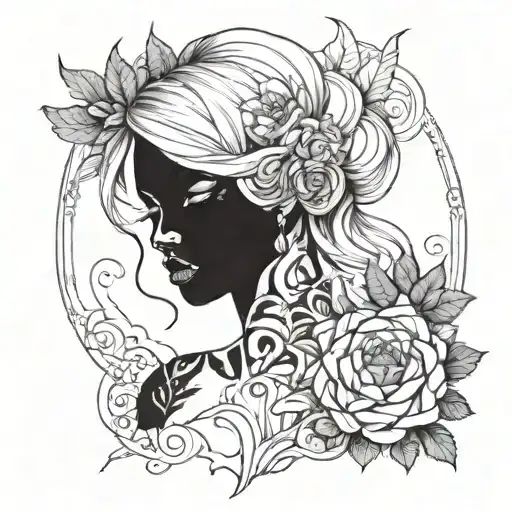 Seductress with a mysterious aura and captivating charm tattoo design idea