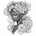 Seductress with a mysterious aura and captivating charm tattoo design idea