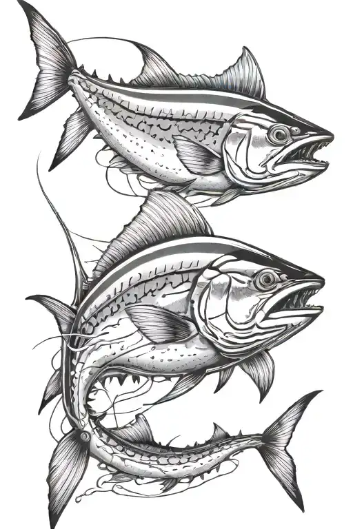 son tuna fishing tattoo design idea
