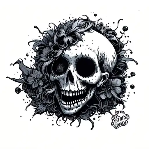 movie tim burton style retro video game tattoo design idea