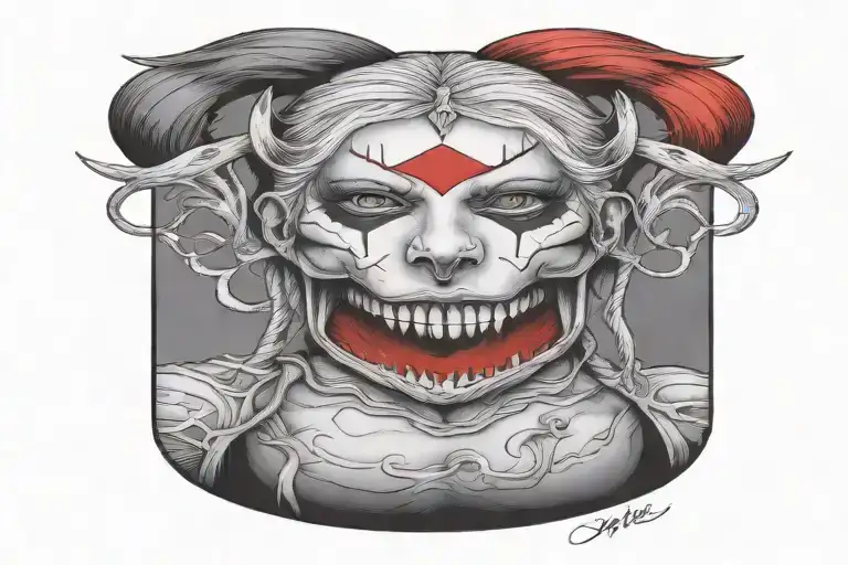 dead half alive tattoo design idea