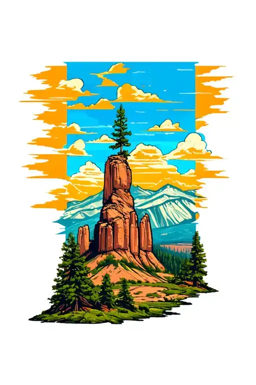 Zion national park tattoo design idea