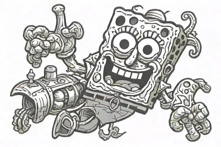spongebob tattoo design idea