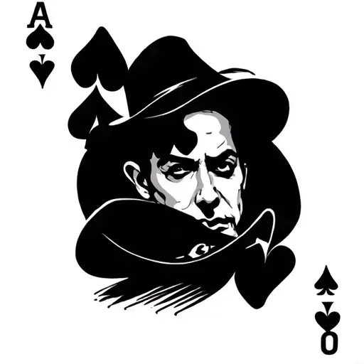 hustler with cards forming tattoo design idea