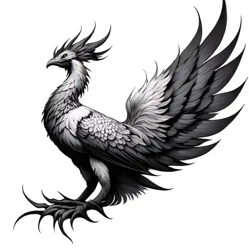 Fine Line Phoenix tattoo design idea