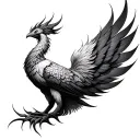 Fine Line Phoenix tattoo design idea