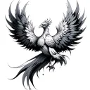 Fine Line Phoenix tattoo design idea