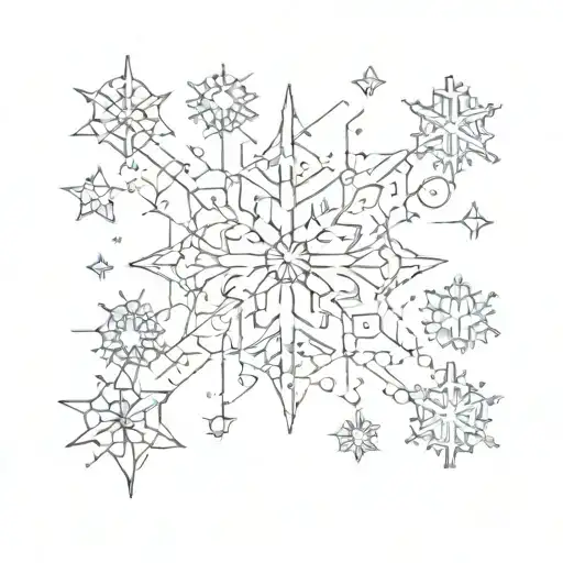 starry night and snowflake design tattoo design idea