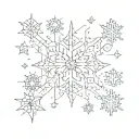 starry night and snowflake design tattoo design idea