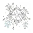 starry night and snowflake design tattoo design idea
