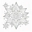starry night and snowflake design tattoo design idea