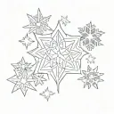 starry night and snowflake design tattoo design idea