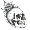 skull direct angle tattoo design idea