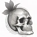 skull direct angle tattoo design idea