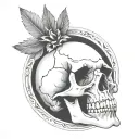 skull direct angle tattoo design idea
