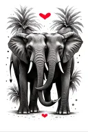 couples tattoo of elephants whose trunks make a heart  tattoo design idea