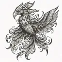 phoenix rising from the ashes tattoo design idea