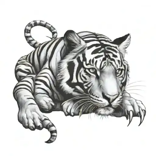 Scorpio and Tiger face tattoo design idea