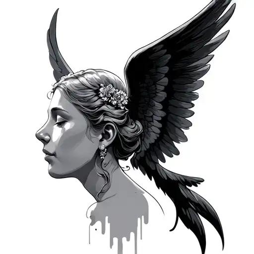 Angel Whispering In Ear tattoo design idea