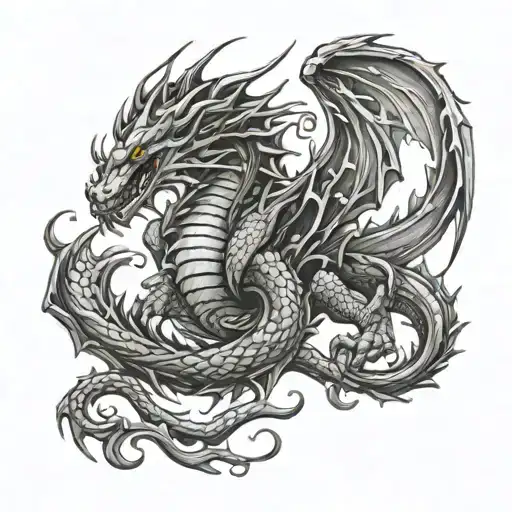 Wood Dragon tattoo design idea