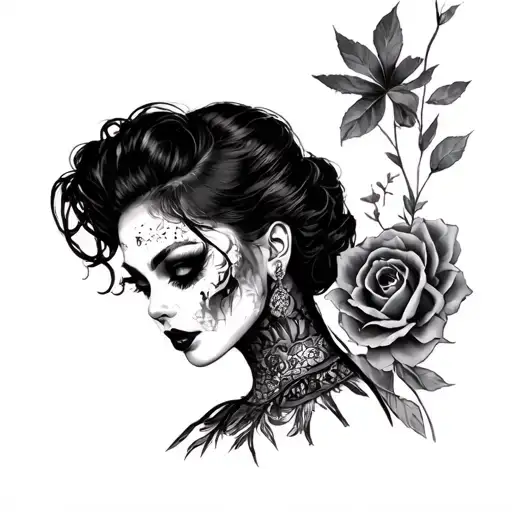 killer sexy woman tattoo design idea