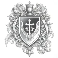 coat of arms heaven gate with holy trinity tattoo design idea