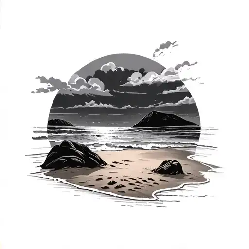Footprints In The Sand tattoo design idea