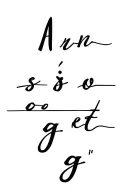 "A n i s z o e t g" word with letter mixed with written tattoo design idea