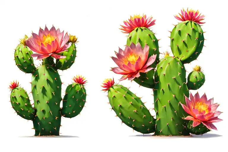 prickly pear cactus tattoo design idea