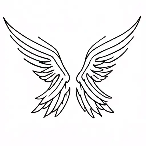 M, S, S, G combined together angel wings tattoo design idea