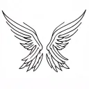 M, S, S, G combined together angel wings tattoo design idea