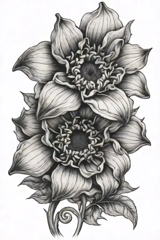 black eyes Susan flower growing tattoo design idea