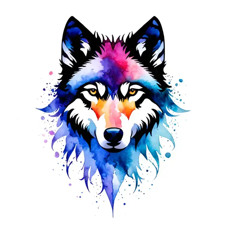 shadow wolf silhouette tattoo design idea