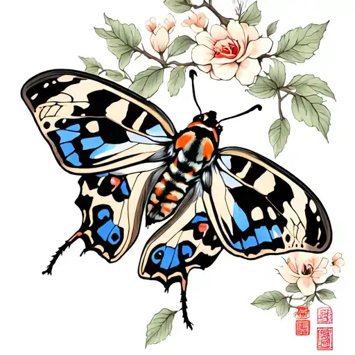 cecropia moth tattoo design idea