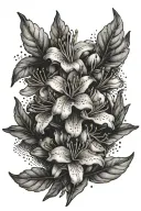 rhododendron branches tattoo design idea
