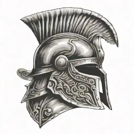 gladiator helmet tattoo design idea