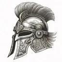 gladiator helmet tattoo design idea